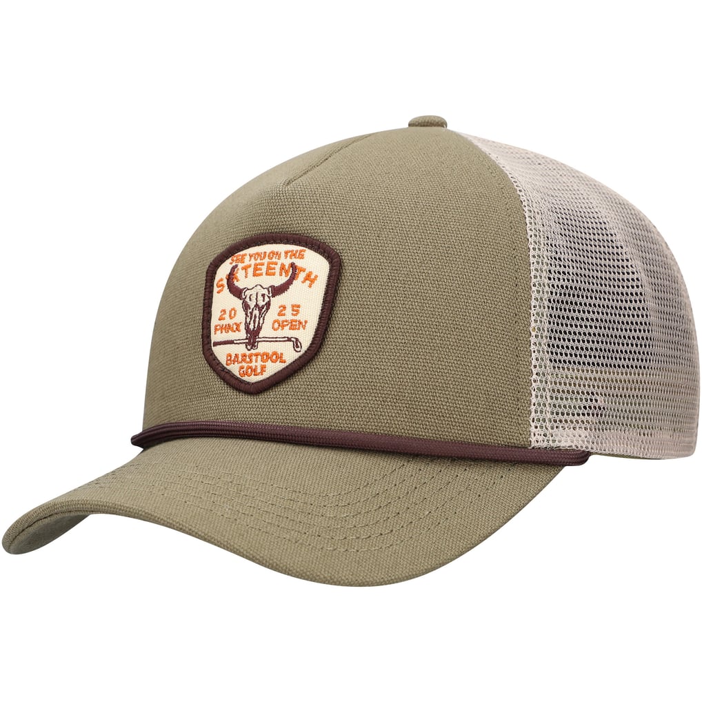  WM Phoenix Open Barstool Golf Sixteenth Hole Canvas Rope Adjustable Hat - Green